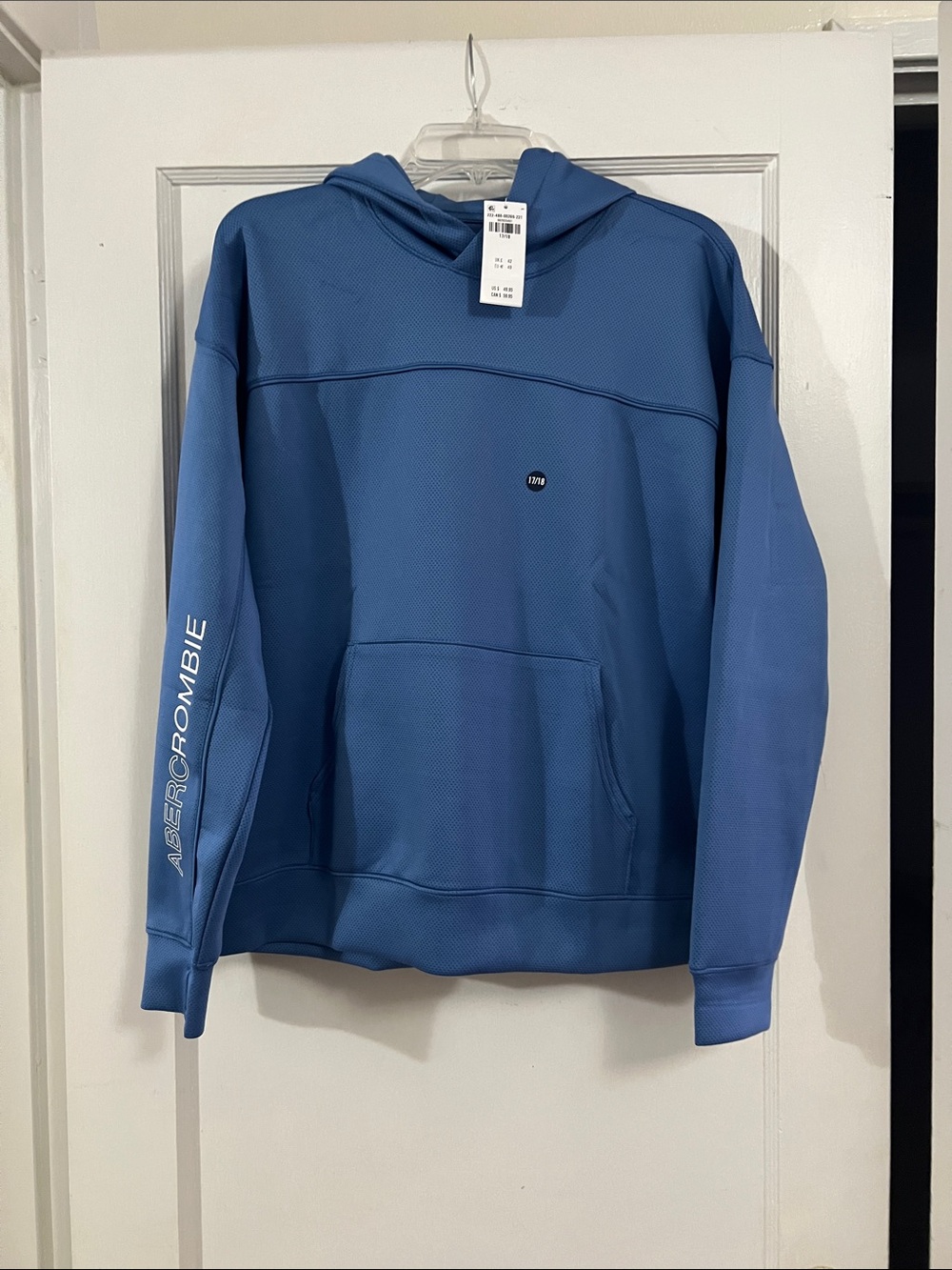 abercrombie kids Blue Pullover Hoodie with Sleeve Logo